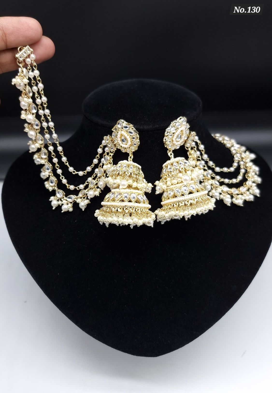Artificial Pearl Golden Ear Rings